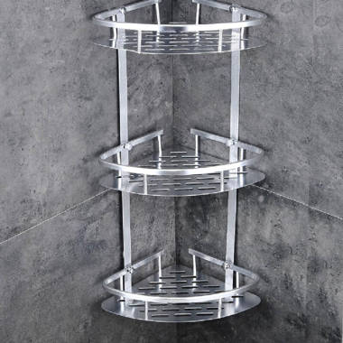 Karmenu Tension Pole Stainless Steel Shower Caddy Rebrilliant Finish: Silver