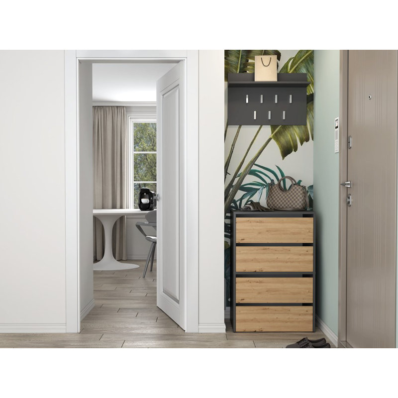 Sidwel 10 Pair Shoe Storage Cabinet, Grey