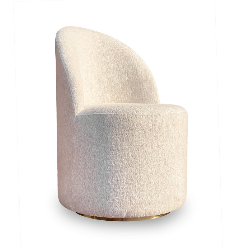 Reinolde Fully Upholstered Swivel Chair In Dune Chenille