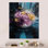 Mauve et bleu harmonies fluides - peinture abstraite murale en métal