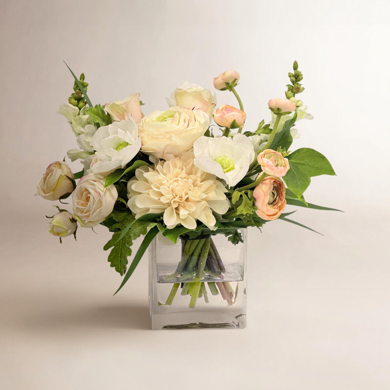 MIX FLORAL IN CUBE VASE