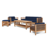 Summer 4 Piece Rattan Sunbrella Sofa Set with Cushions