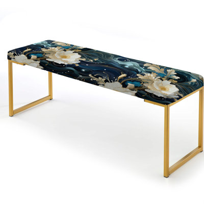 Upholstered Gold Bench