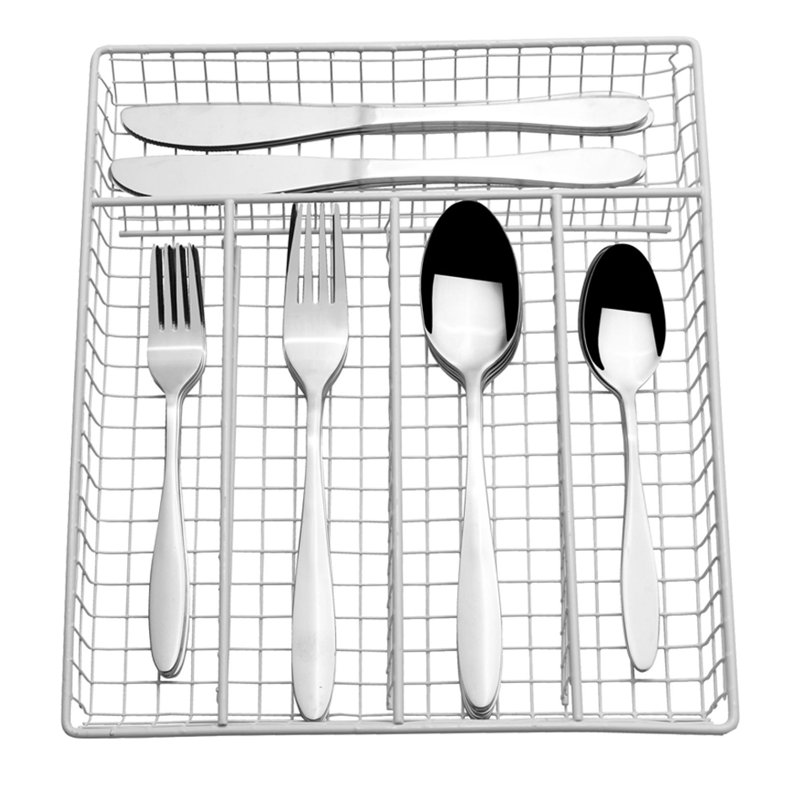 Jasmine 30-Piece Flatware Set with Caddy, Service for 4