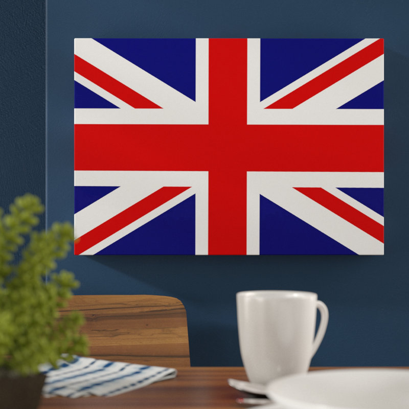 Union Jack British Flag - Wrapped Canvas, 70cm H x 100cm W, Blue