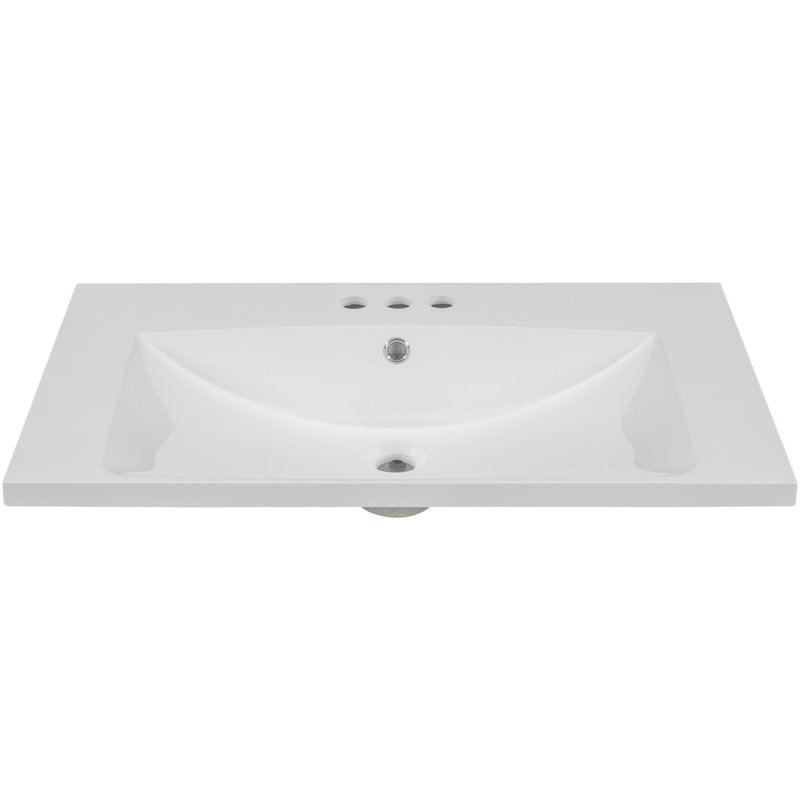Plateau de meuble-lavabo simple avec lavabo et 3 trous de robinet