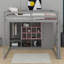 Lit mezzanine double en bois avec tablettes, armoire et garde-robe-1869925302