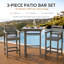 Ensemble de 3 chaises de bar et table Adirondack d'extérieur, ensemble de bar de patio en PEHD toutes saisons-1649983787