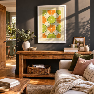 Citrus Grid Modern - Framed Print