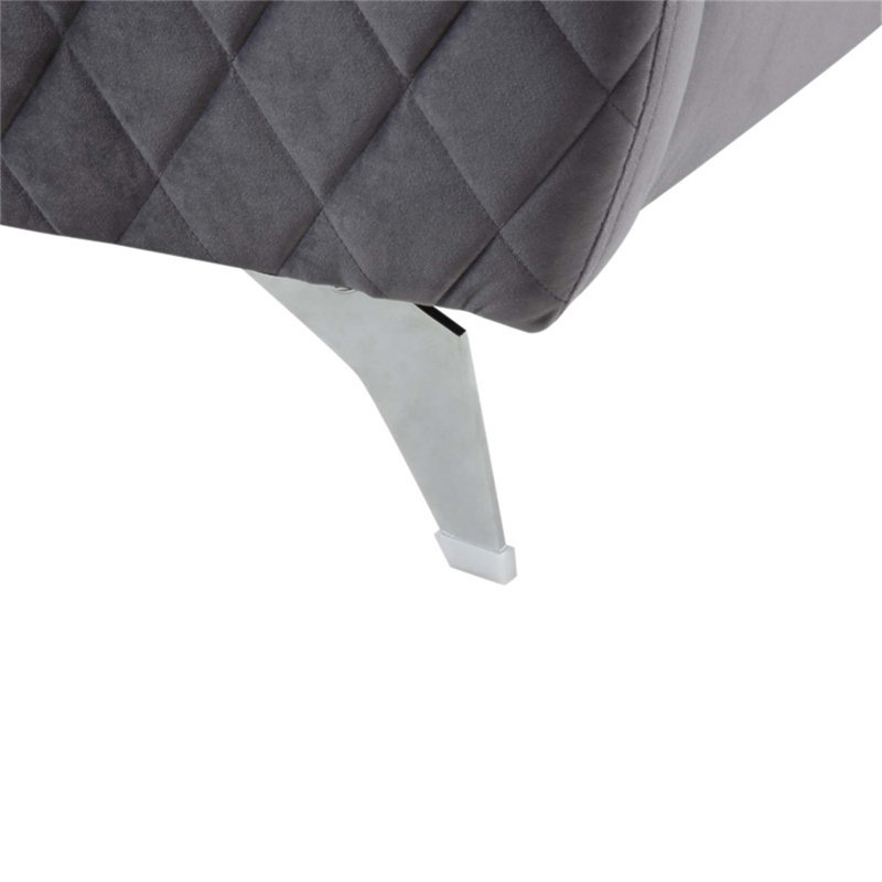Causeuse luxueuse rembourrée en velours, parfaite pour la vie contemporaine et les sièges confortables, Gris