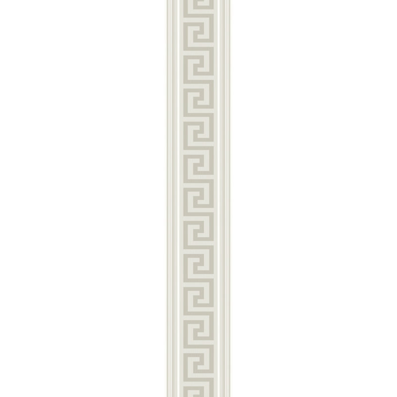  Bordure de papier peint non tissé à motif grec Lyre, Brun clair/crème