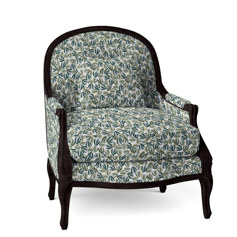 Fauteuil l 33,5 po Adair, Perigold Palmetto Verdigris, Espresso