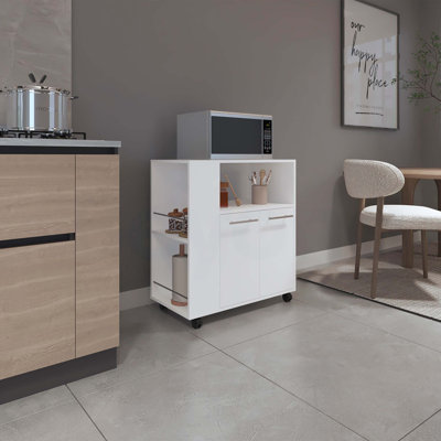 Chariot de cuisine Bethesda avec rangement spacieux et fabrication durable, parfait pour la cuisine organisée et les réceptions.