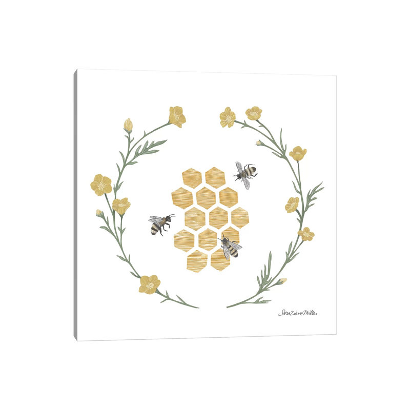 Happy To Bee Home III by Sara Zieve Miller - Wrapped Canvas Painting, 30.48 cm H x 30.48 cm W