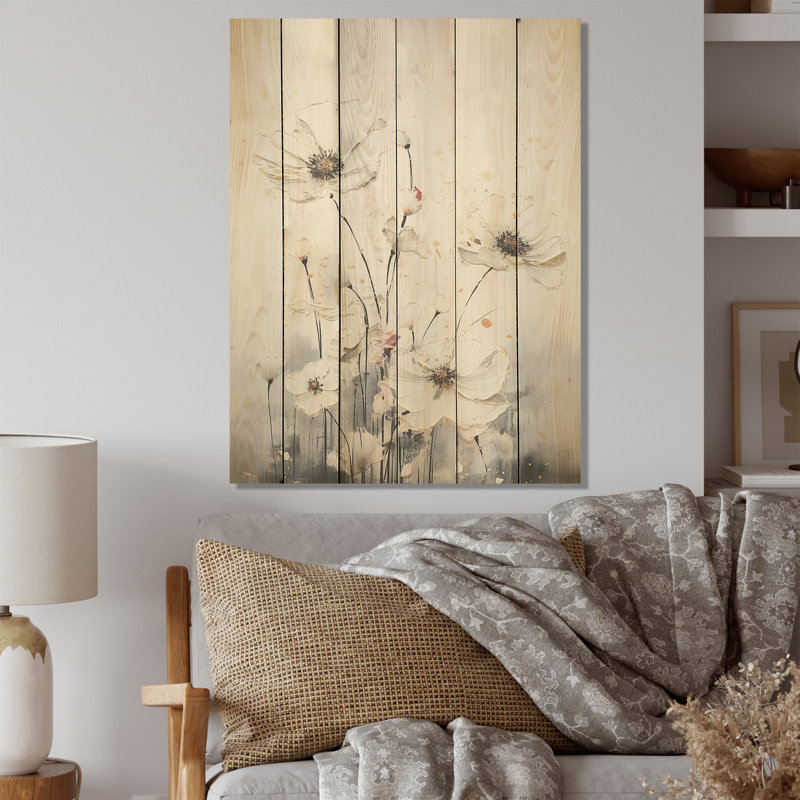 Fleurs blanches blanches, fantaisie florale, H 20 po x l 10 po