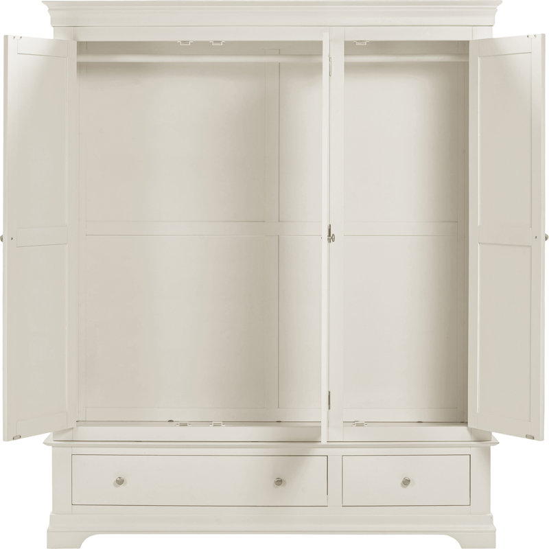 Adaleya 3 Door 2 Drawer Wardrobe, Ivory
