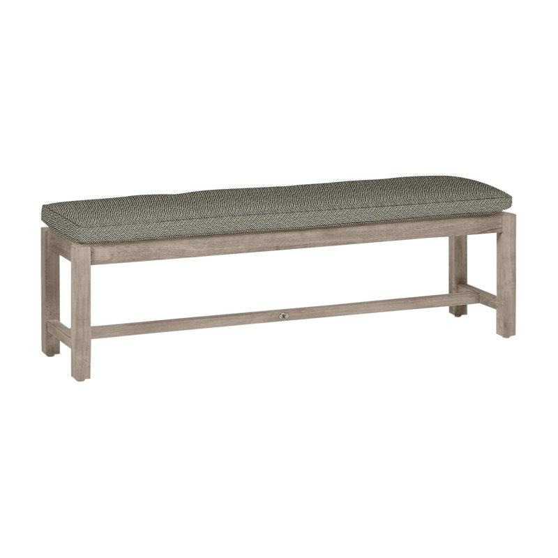 Banc sans dossier Club Teak - Huître, Huître teck, Pas de soudure, Lin marine
