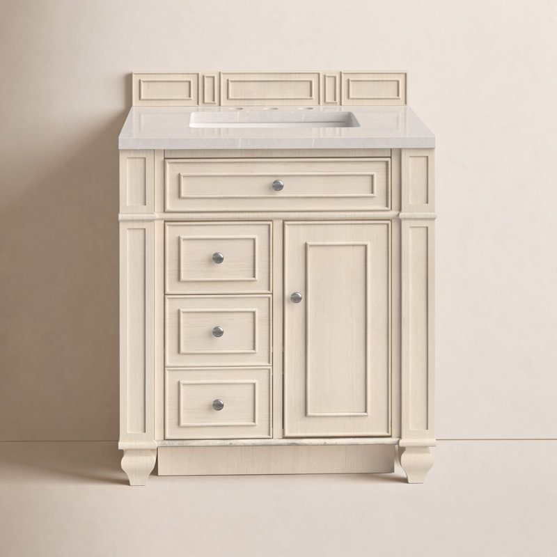 Bristol 30'' W Single Vanity, Bright White, Carrara White, 8" Widespread