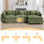 Canapé modulaire rembourré en chenille avec repose-pieds Chenille-951912477-963855011