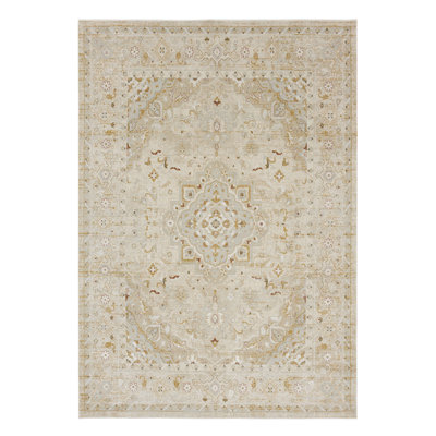 Windermere Karastan Edenhall Low Pile Stain and Fade Resistant Polyester Indoor Area Rug in Cream