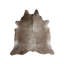 Tapis en peau de vache véritable taupe 6 po x 7 po