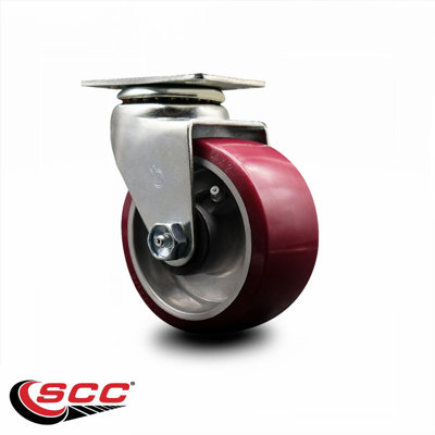 Poly on Aluminum Caster with Roller Bearing