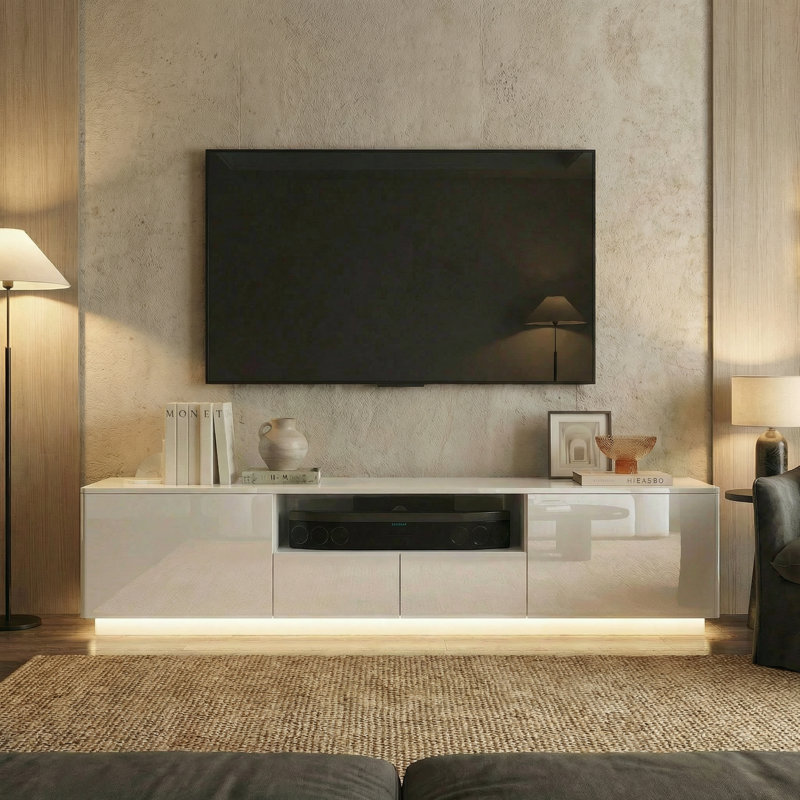 Caelah TV Stand for TVs up to 78", White