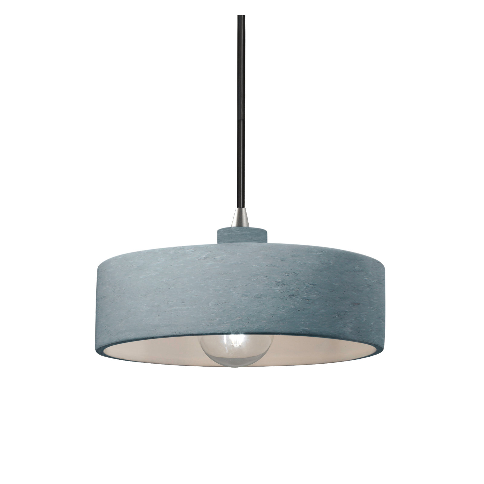 Colgate Single Light Ceramic Dimmable Pendant, Brushed Nickel, Concrete