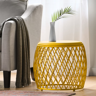 Ornement décoratif exquis en fer jaune mat, 20,19 po x 20,19 po x 17,39 po, capacité de charge de 20 lb, ornement ravissant amélioré, poids accru