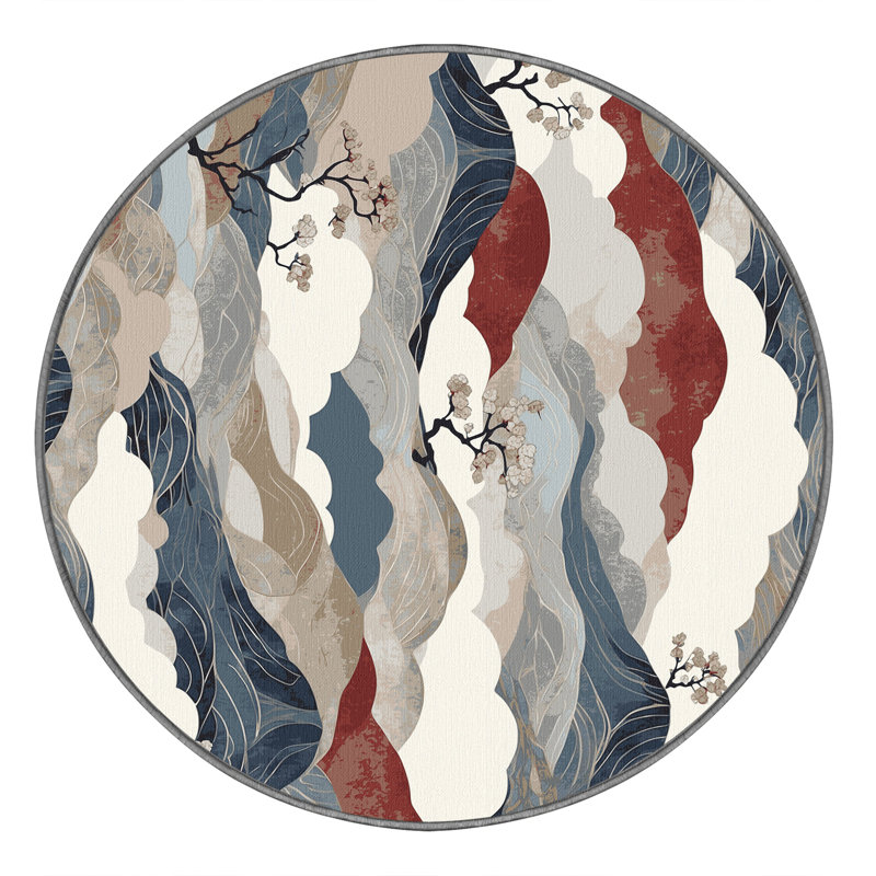 Azure Blossom Rug, Round 7'