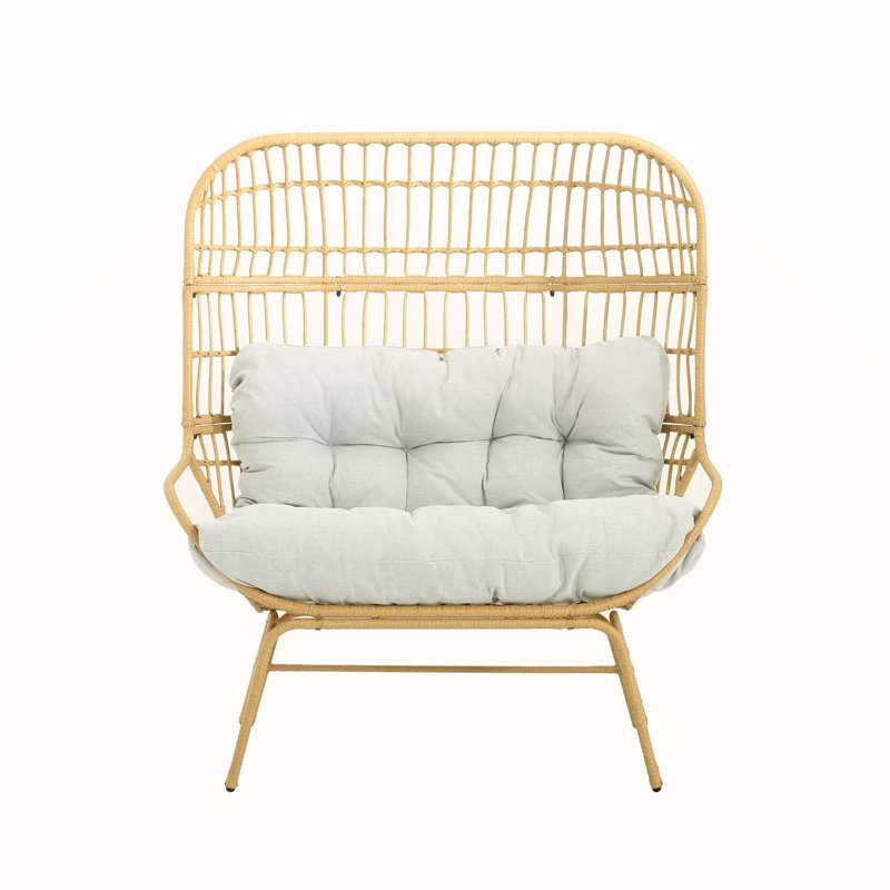 Causeuse d'extérieur en osier Palos - Des sièges confortables avec un entretien facile et une conception élégante pour votre patio ou votre jardin