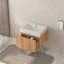 Meuble-lavabo mural flottant avec lavabo intégré et finition en contreplaqué-558198399