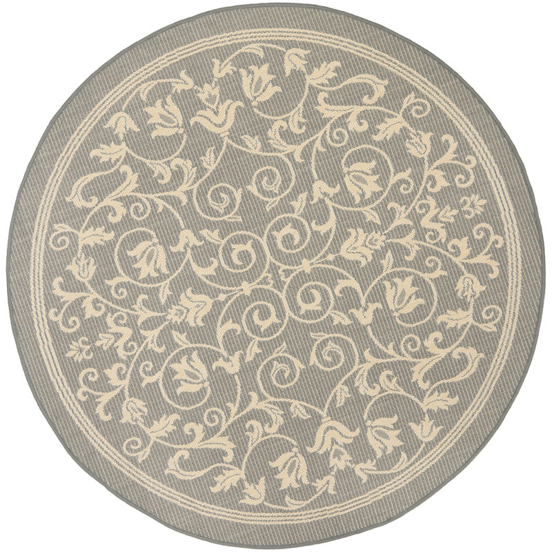 Galena Performance Floral Indoor/Outdoor Area Rug, Round 6'7"