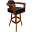Tabouret de bar pivotant en bois Camili sur base en S-1917114446-1938551394-1940356420