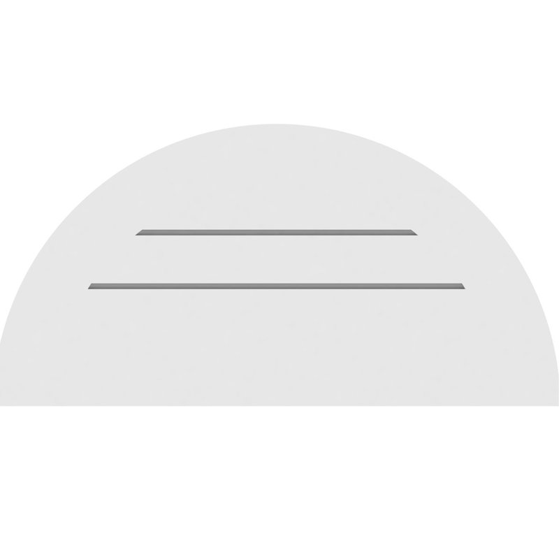 Fixation semi-ronde en surface: évent fonctionnel, cadre standard en PVC, H 24 po x l 12 po