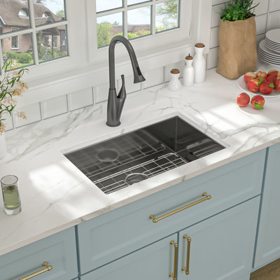 30" L x 18" W Undermount Kitchen Sink 16 Gauge Stainless Steel Single Bowl Sink
