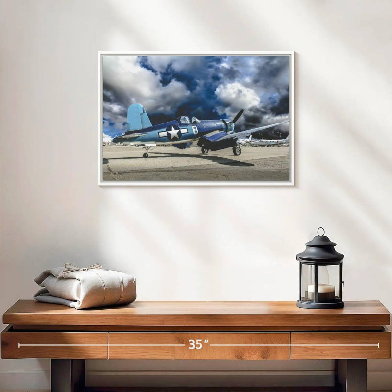 Avion de la Seconde Guerre mondiale, Cadre flottant blanc, 19 po x 13 po