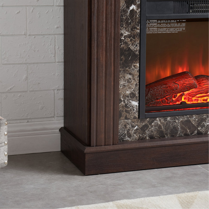 Foyer électrique avec manteau de cheminée, bordure de manteau de cheminée avec insert de foyer de 23 po, flamme réglable, télécommande, cerisier, l 41,34 po x P 14 po x H 40 po