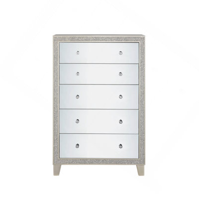 Commode à finition miroir et champagne Sliverfluff