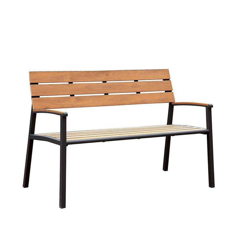 Banc de jardin en aluminium Abrego, Chêne