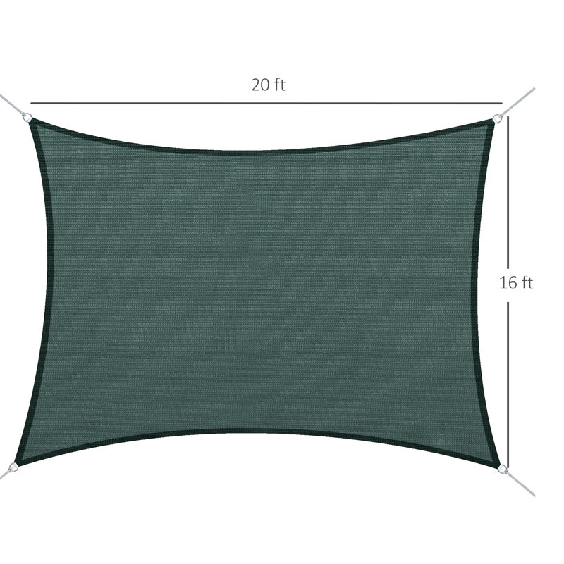 Auvent rectangulaire vert pour abri anti-UV dans le jardin - auvent extérieur 16 pi x 20 pi