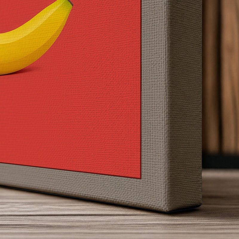 Solitary Banana Minimalist - Wrapped Canvas, 18x12 - 45.7 x 30.5 cm, Taupe Border