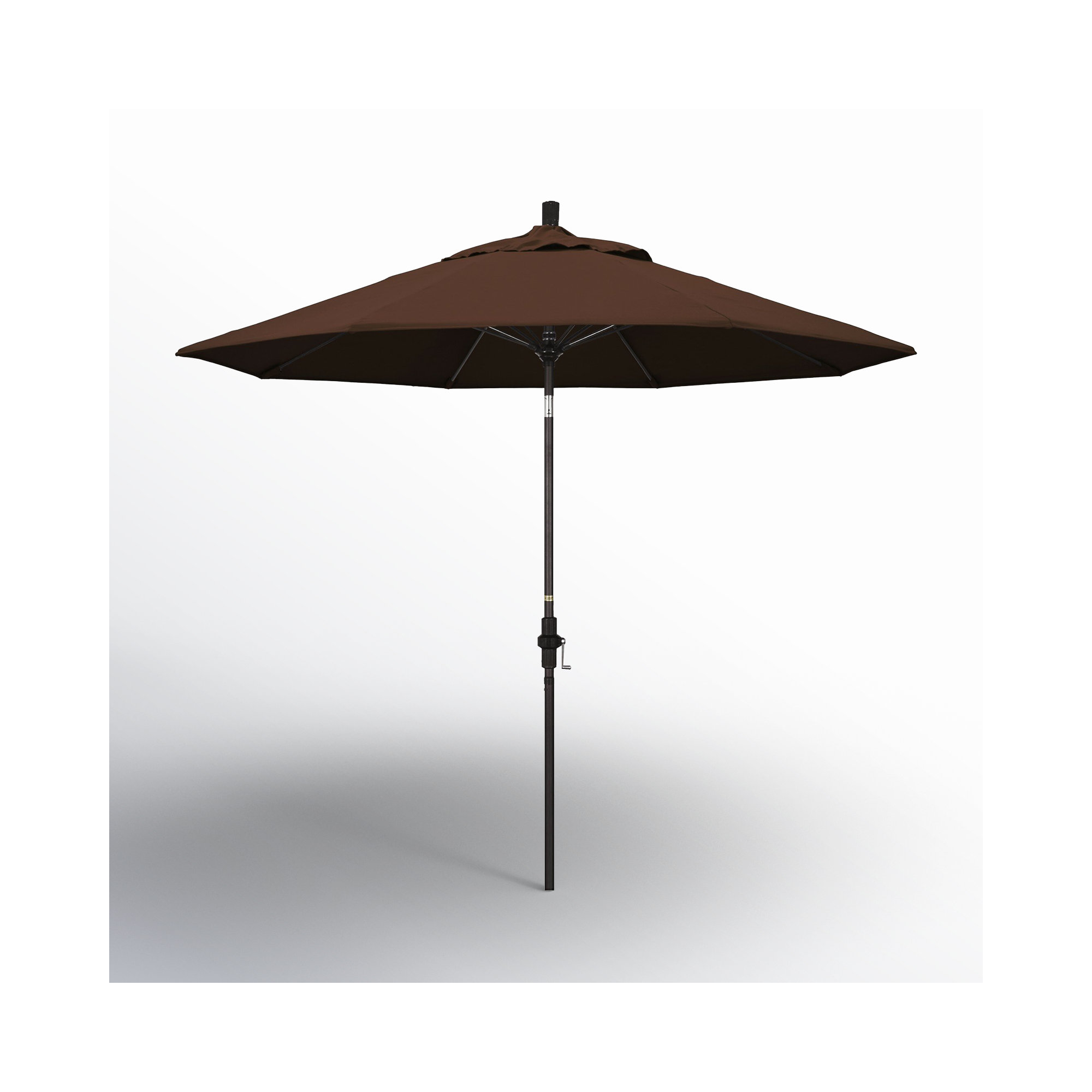 Roverta 9' Market Sunbrella® Umbrella, Canvas Bay Brown Sunbrella® Canvas, Black