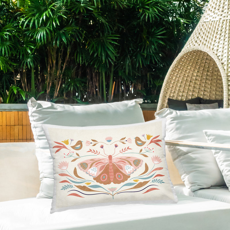 Coussin d'extérieur Boho Folk Moth