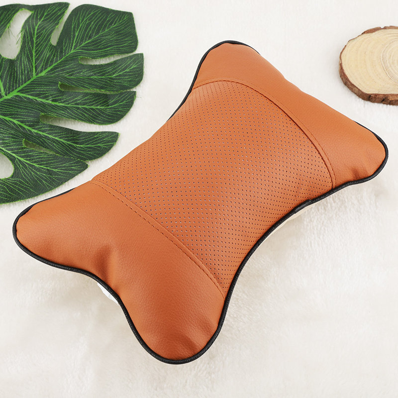 Coussin de soutien respirant et souple pour appuie-tête de siège d'auto (brun)