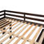 Lit mezzanine polyvalent en bois massif pour étude et rangement pour enfants - Espresso