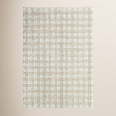 Lavande Hand-Woven Plaid Wool Rug