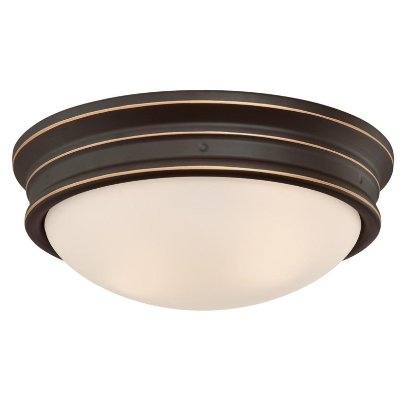 Burtundy Glass Flush Mount, Oil Rubbed Bronze with Highlights
