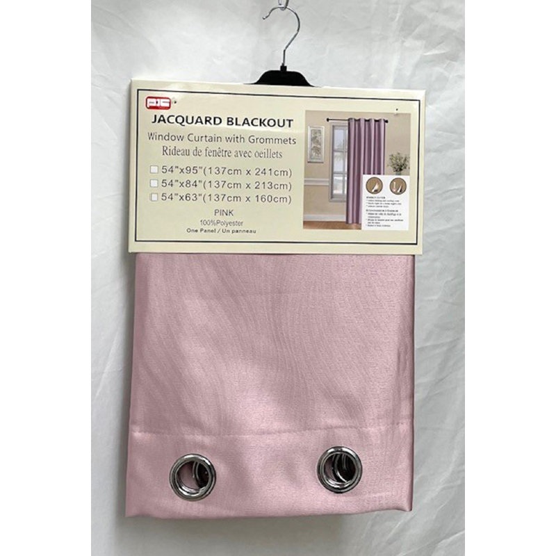 Rideau occultant en polyester Aaban, L 54 po x L 63 po, Rose