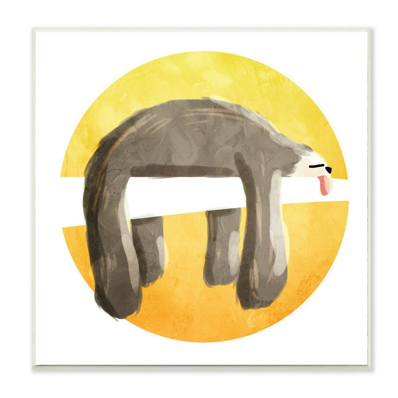 «Sleeping Tree Sloth Ex Bouted Jungle» par Milli Villa - impression d'art graphique, Plaque murale